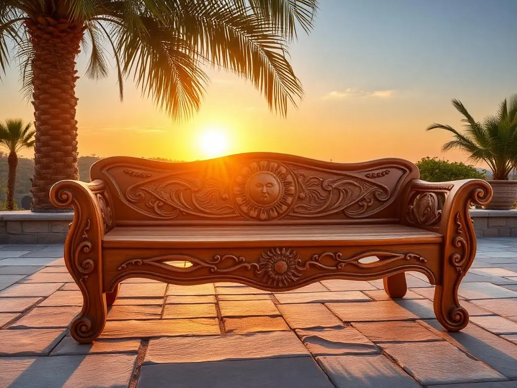Tropical Bali Inspired Wood Furniture Plans PDF carved teak daybed